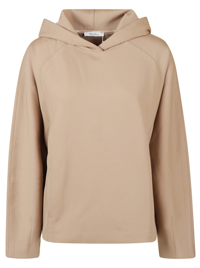 Max Mara Brown Hooded Sweater With Subtle Seam Detailing