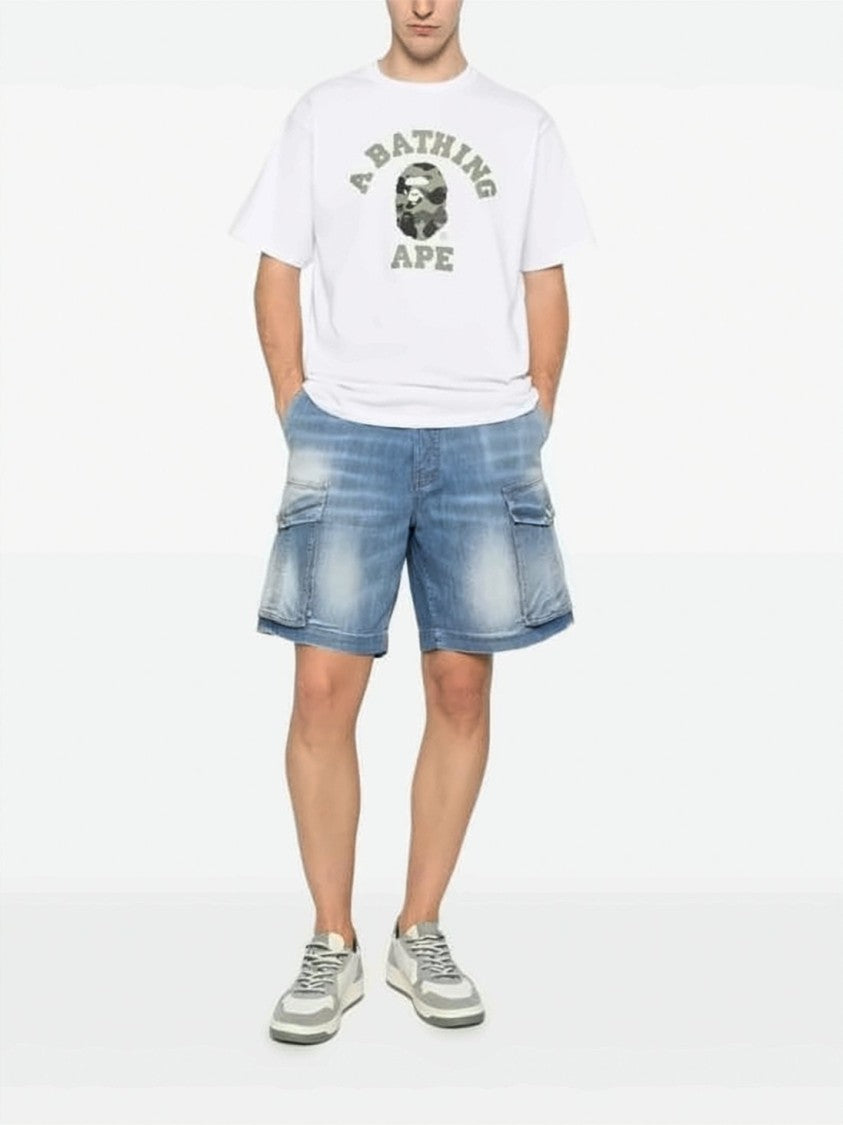 Dsquared2 Blue Straight-Fit Denim Cargo Shorts