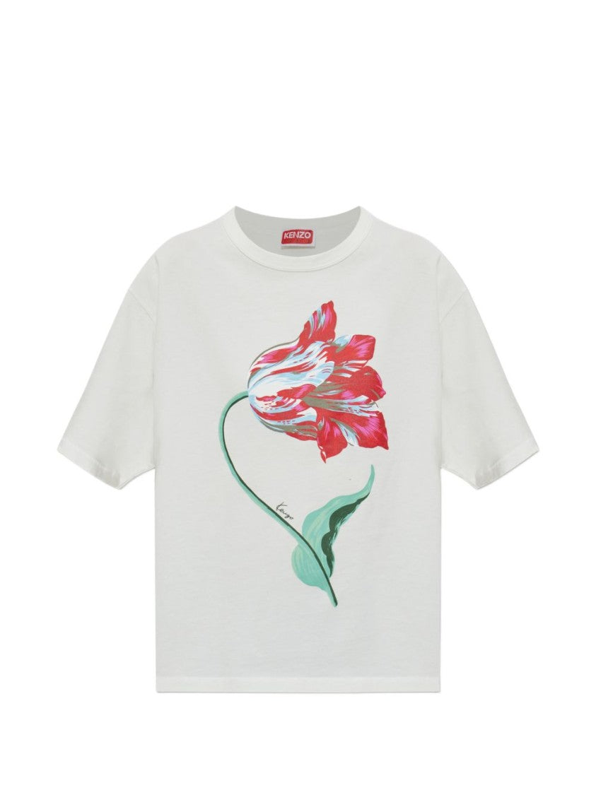Kenzo Minimalist Round Neck Short Sleeve Top