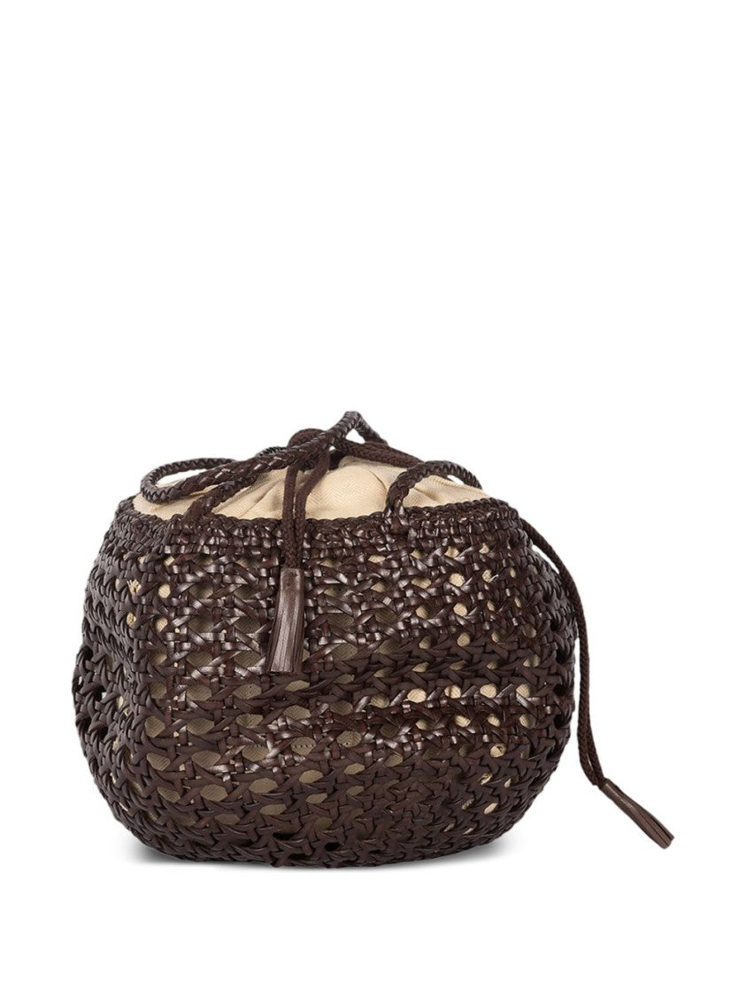 Dragon Diffusion Woven Calf Leather Shoulder Bag With Braided Handles