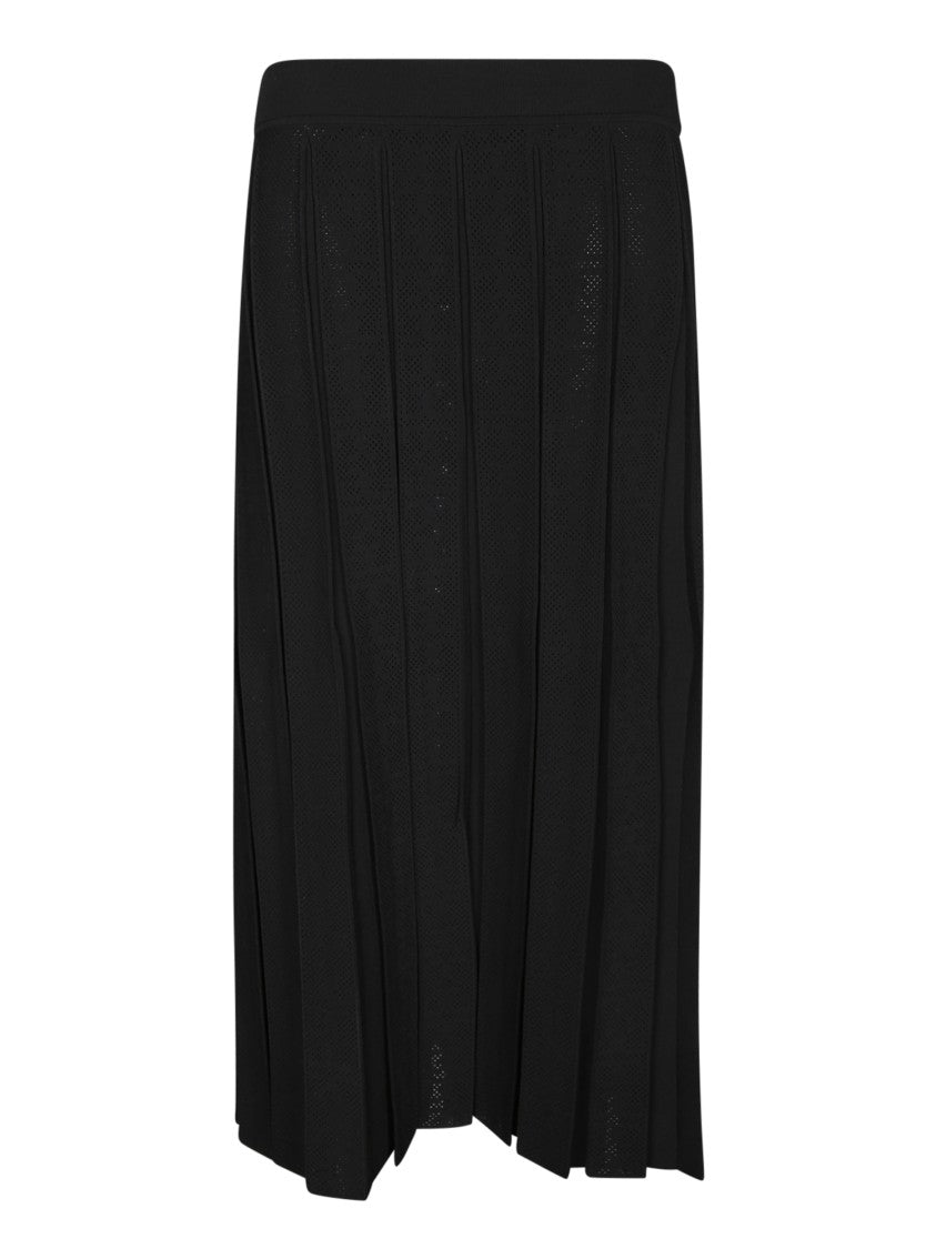 Tory Burch Pleated Black Midi Skirt