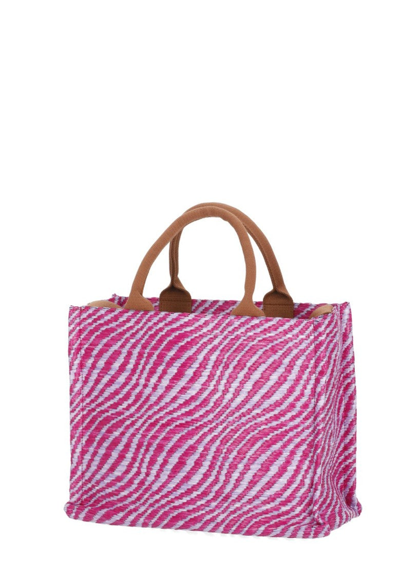 Marni Vibrant Fuchsia Shopping Bag With Embroidered Logo