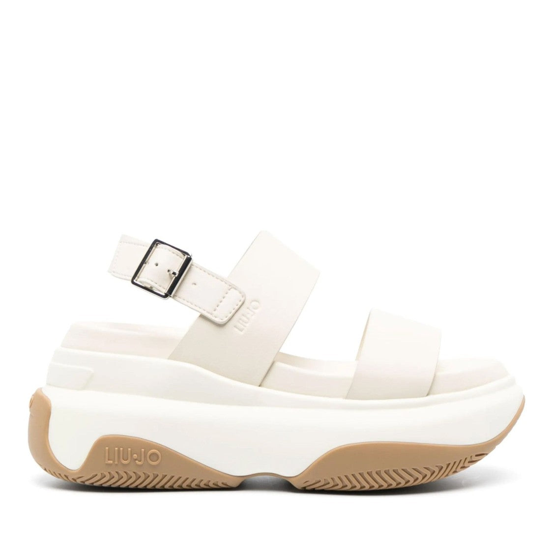 Liu Jo Beige June 06 Chunky Platform Adjustable Strap Sandals