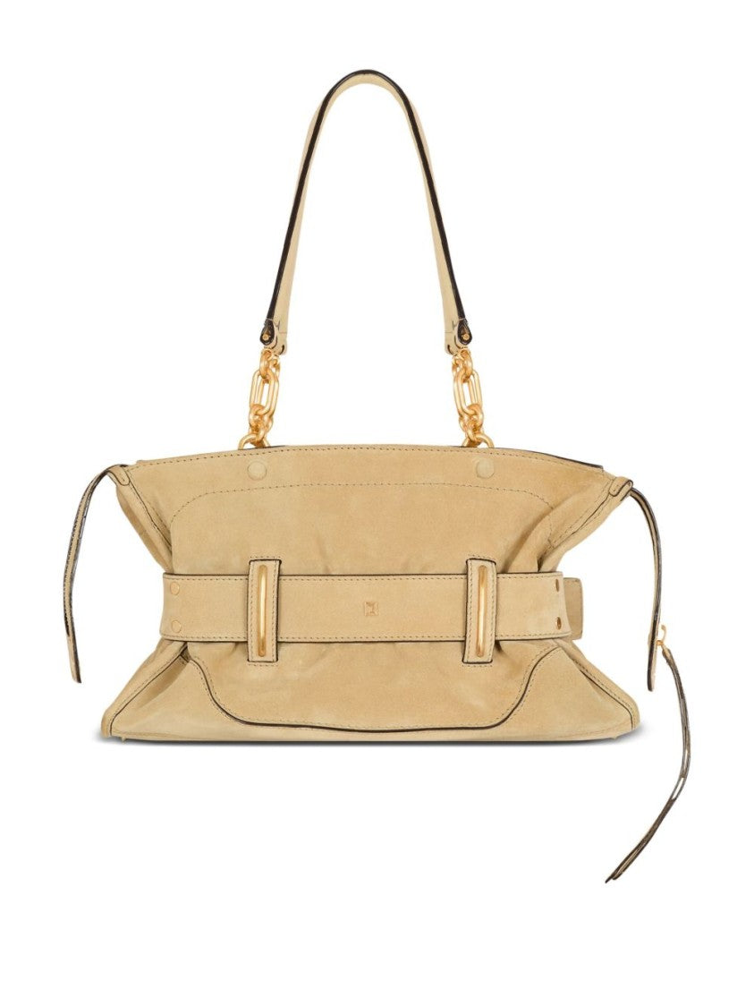 Balmain Structured Belt Detail Top-Handle Bag