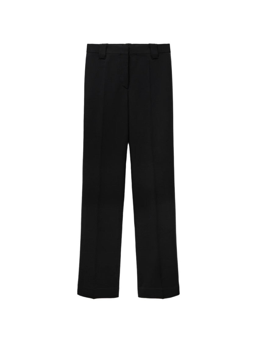 Versace Tailored Straight-Leg Trousers With Subtle Crease Lines And Gold Emblem