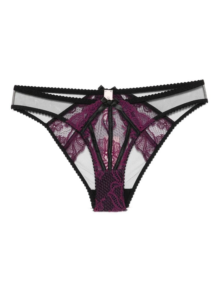 Agent Provocateur Intricate Lace Brief With Sheer Mesh Panels