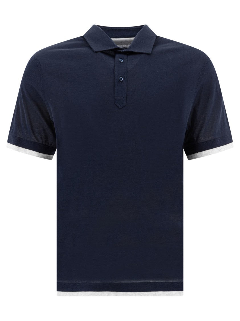 Brunello Cucinelli Silk-Cotton Blend Polo Shirt