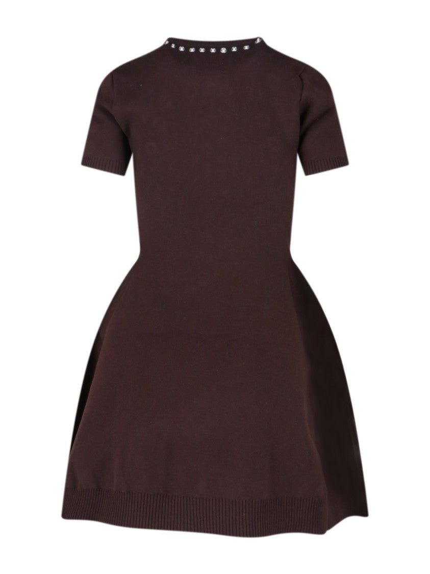 Coperni "Snap" Midi Dress Brown