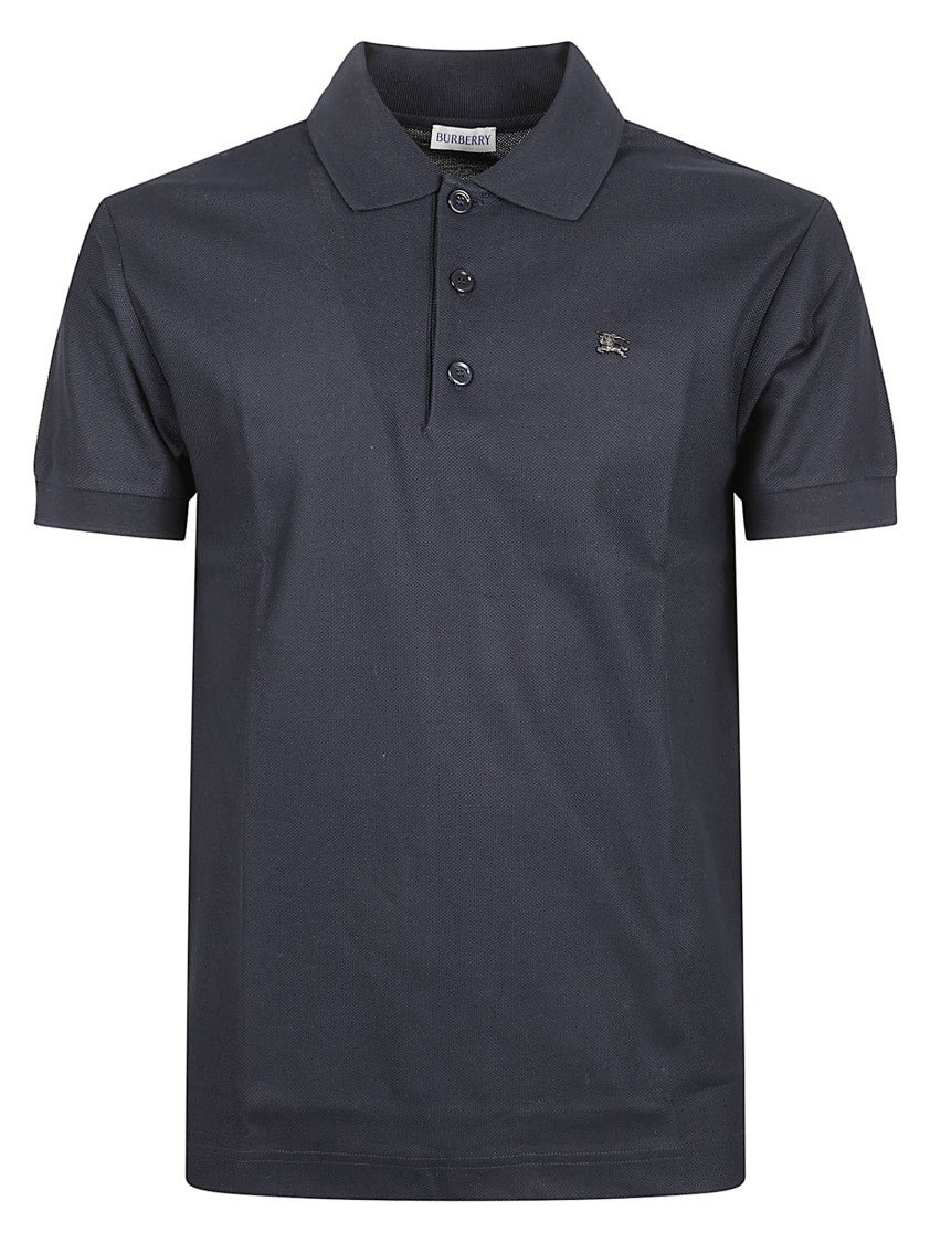 Burberry Navy Blue Cotton Polo Shirt