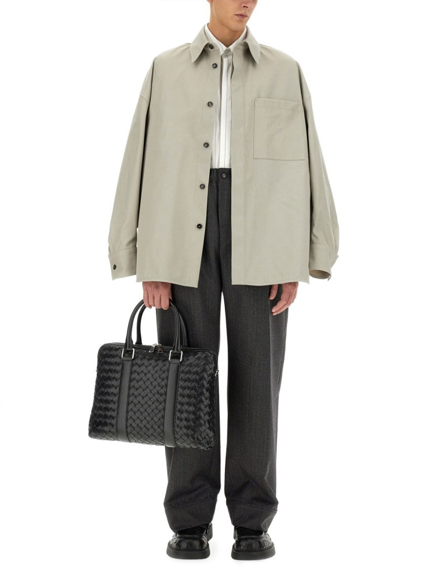 Bottega Veneta Cotton Twill Overshirt With Structured Collar