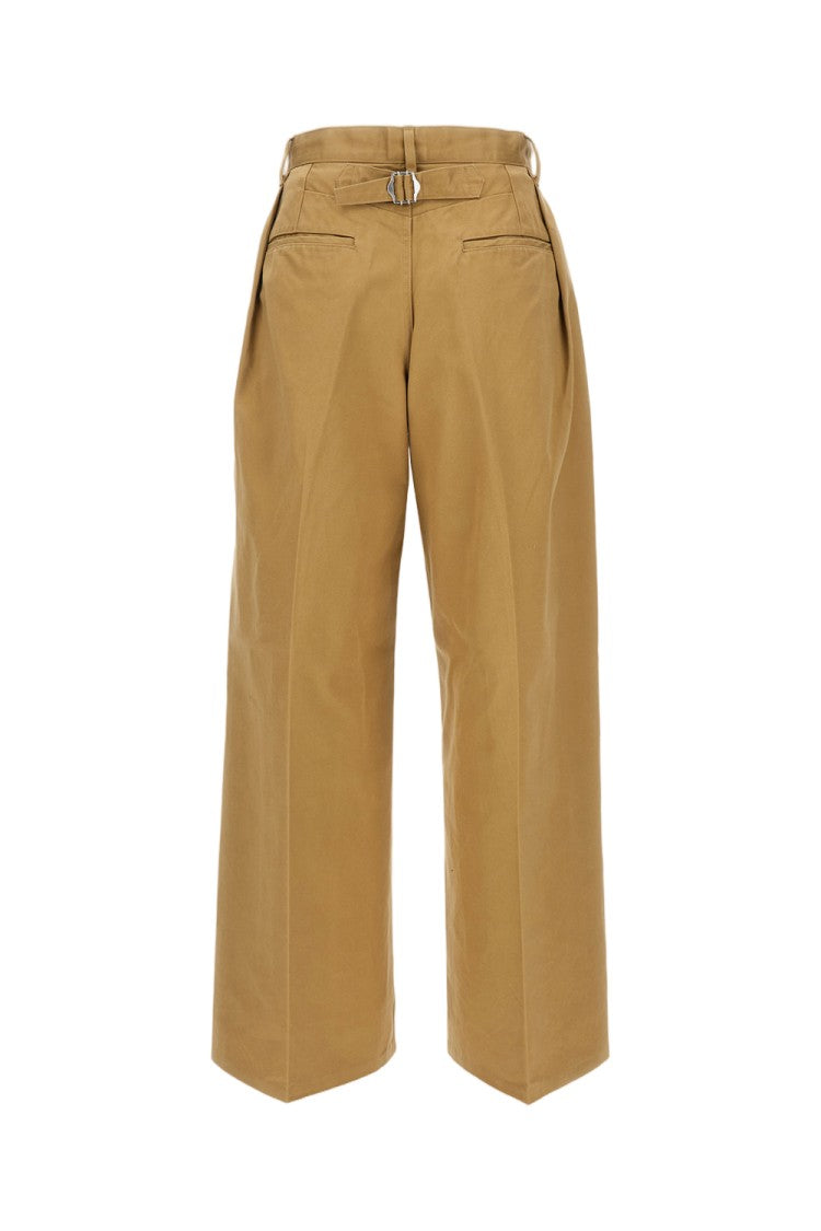 Tanaka Pleated Wide-Leg Trousers With Adjustable Back Strap