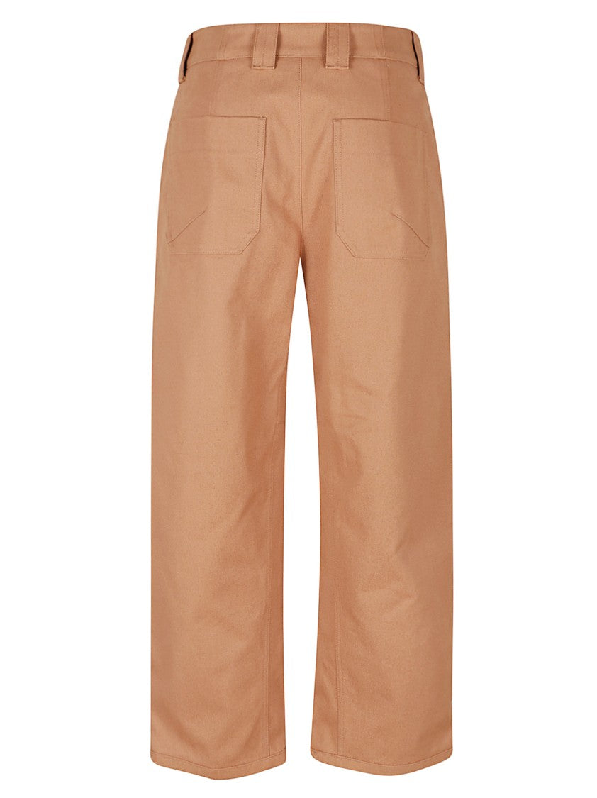 Chloé Straight-Leg Cropped Trousers With High Waist And Patch Pockets