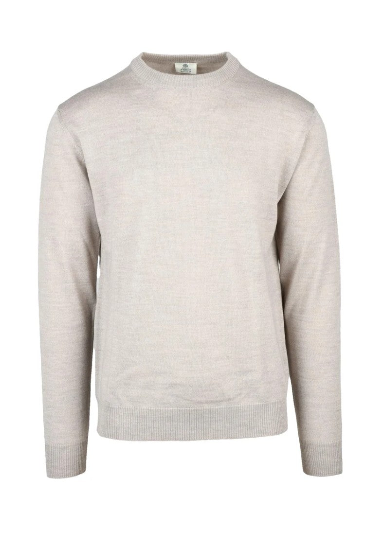 Luigi Borrelli Napoli Finely Knit Brown Wool Sweater