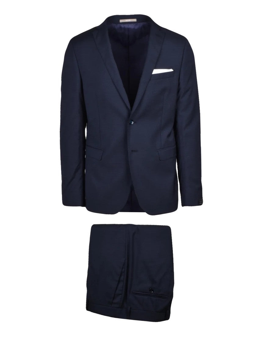 Paoloni Blue Sartorial Virgin Wool-Blend Suit