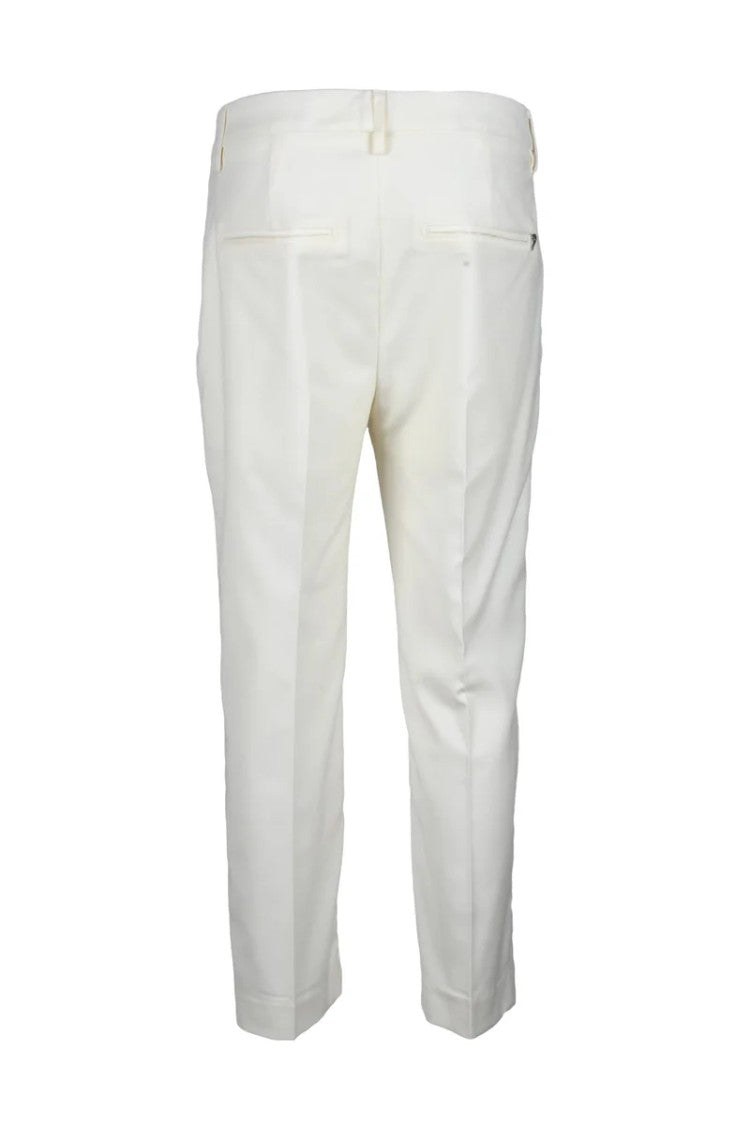Dondup Tailored White Straight-Leg Trousers