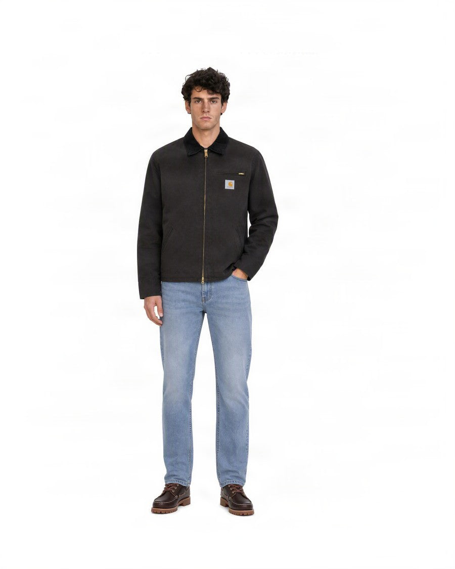 Carhartt Wip Brown Detroit Jacket With Corduroy Collar And Organic Cotton Canvas