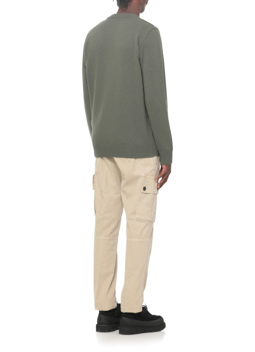 Stone Island Wool Sweater With Iconic Logo Patch