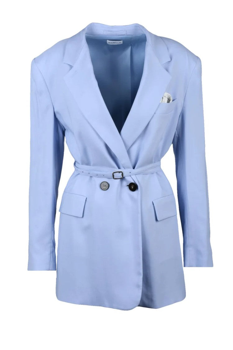 Marella Double-Breasted Jacket - Light Blue