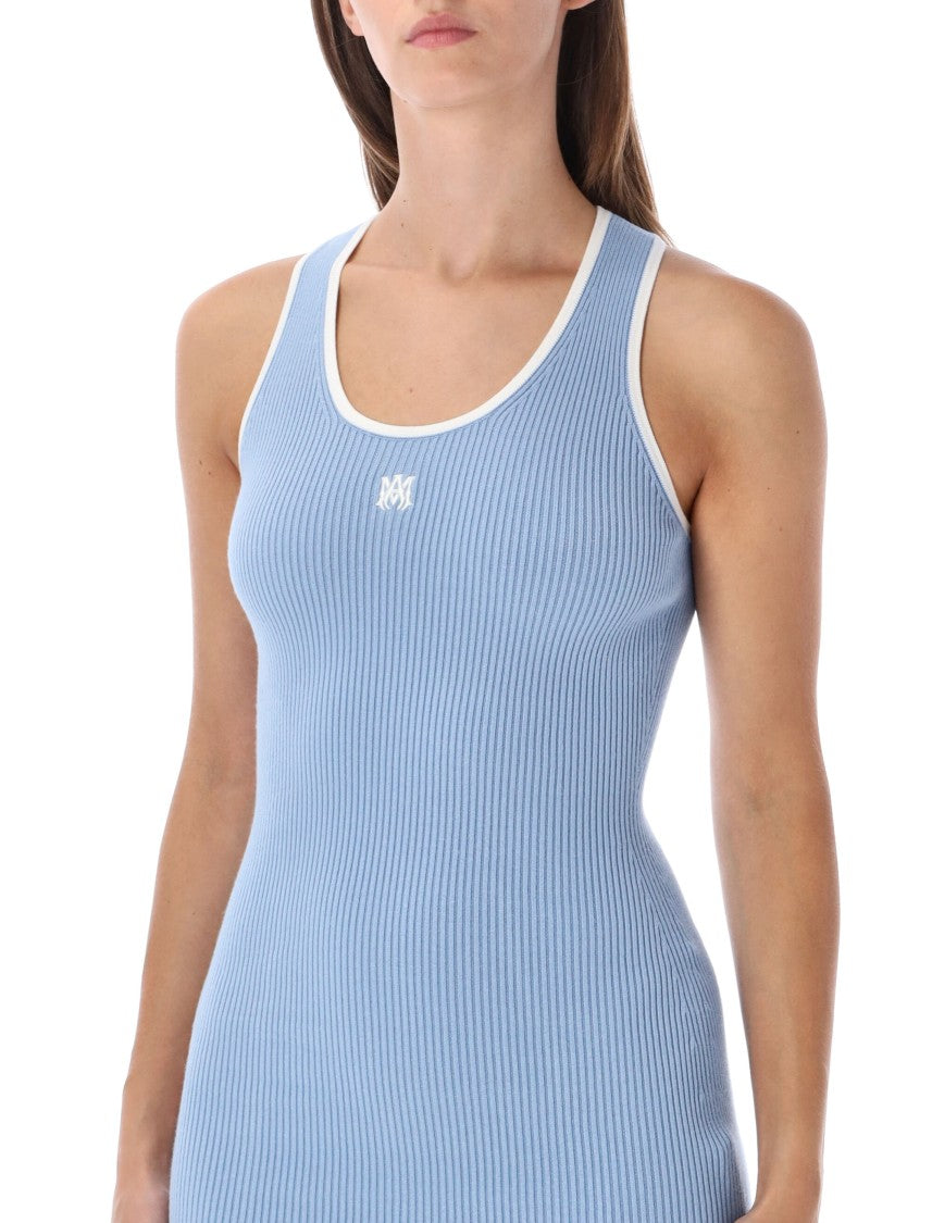 Amiri Ma Rib Knit Logo Racerback Mini Dress