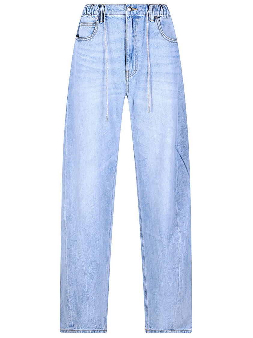 Alexander Wang Balloon Crystal Drawcord Light Jeans