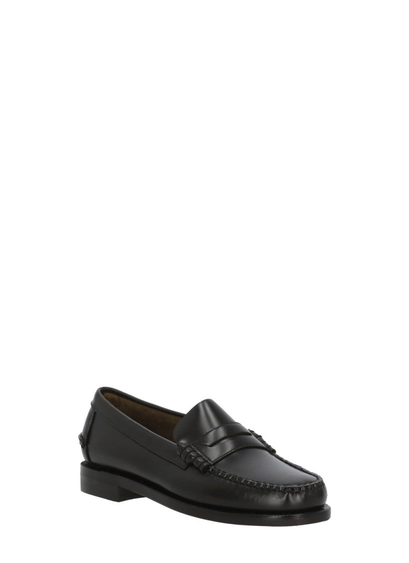 Sebago Dark Brown Patent Leather Penny Loafers