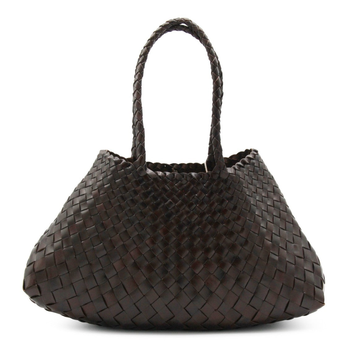 Dragon Diffusion Dark Brown Handcrafted Knitted Santa Croce Shoulder Bag