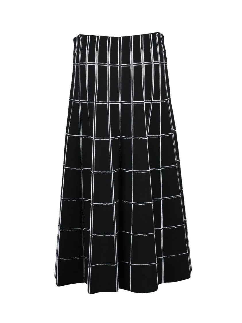 Antonino Valenti Black Viscose-Blend Zip Long Knit Skirt