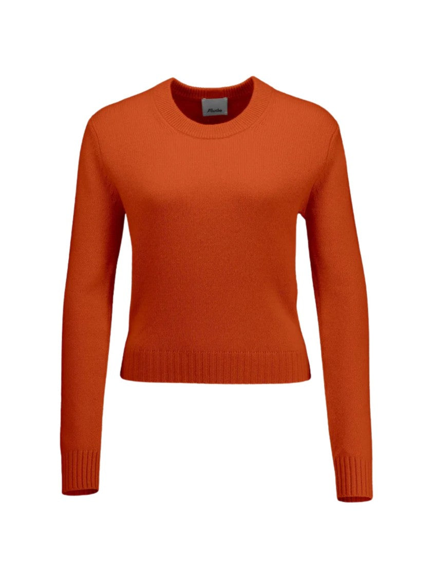 Allude Orange Finely Knit Cashmere Sweater