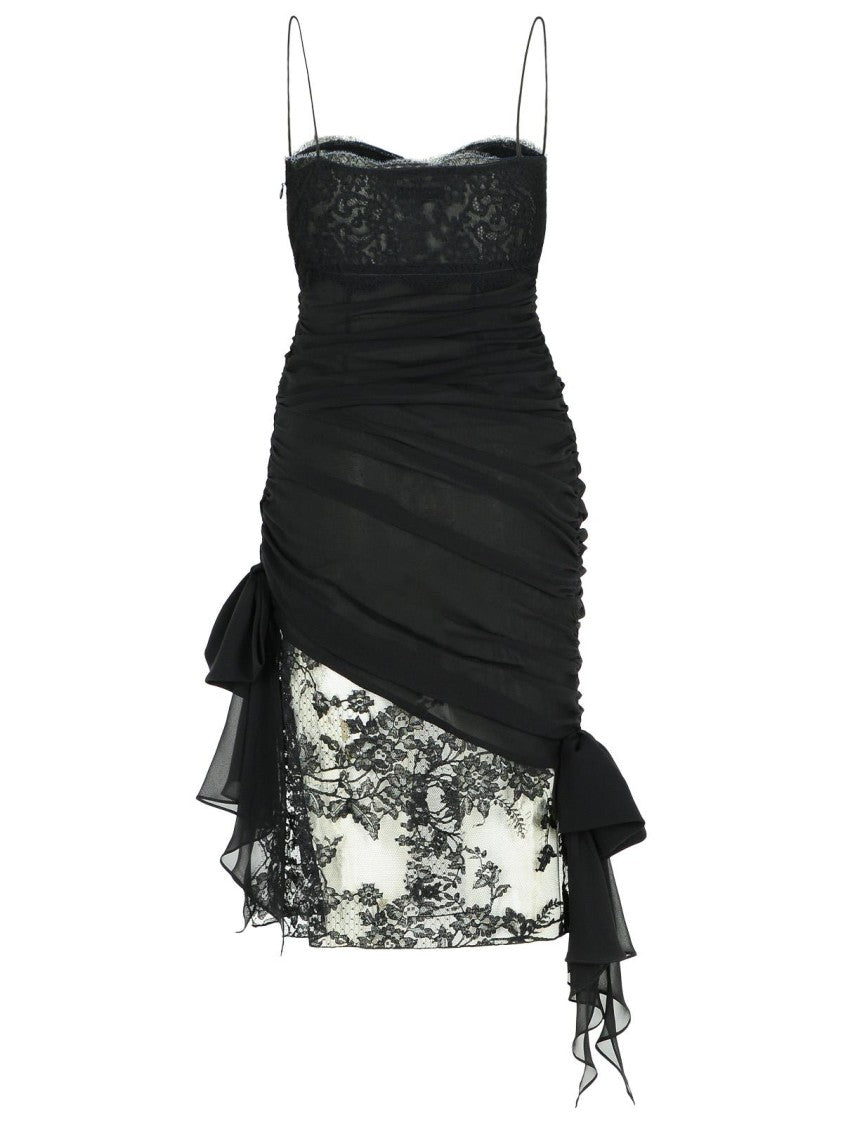 Alessandra Rich Black Silk Mini Dress