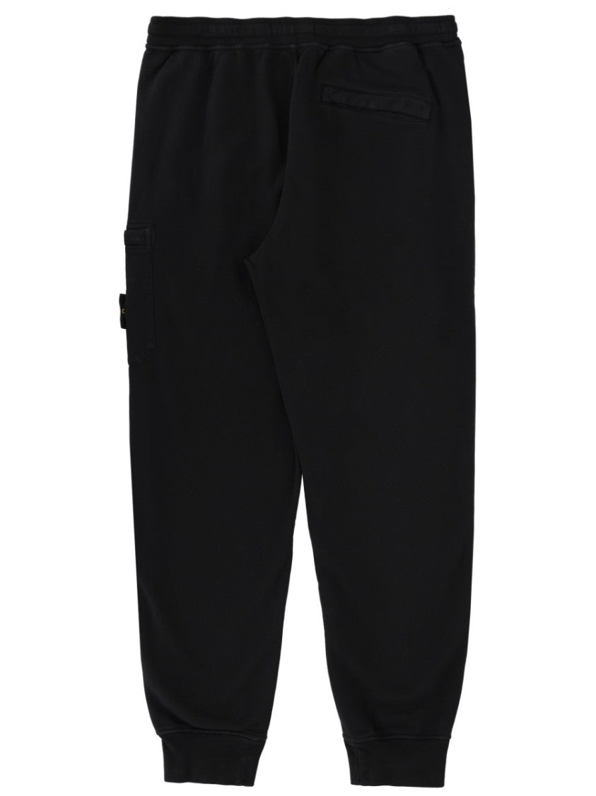 Stone Island Neutrals Cargo Pocket Logo Cotton Sweatpants