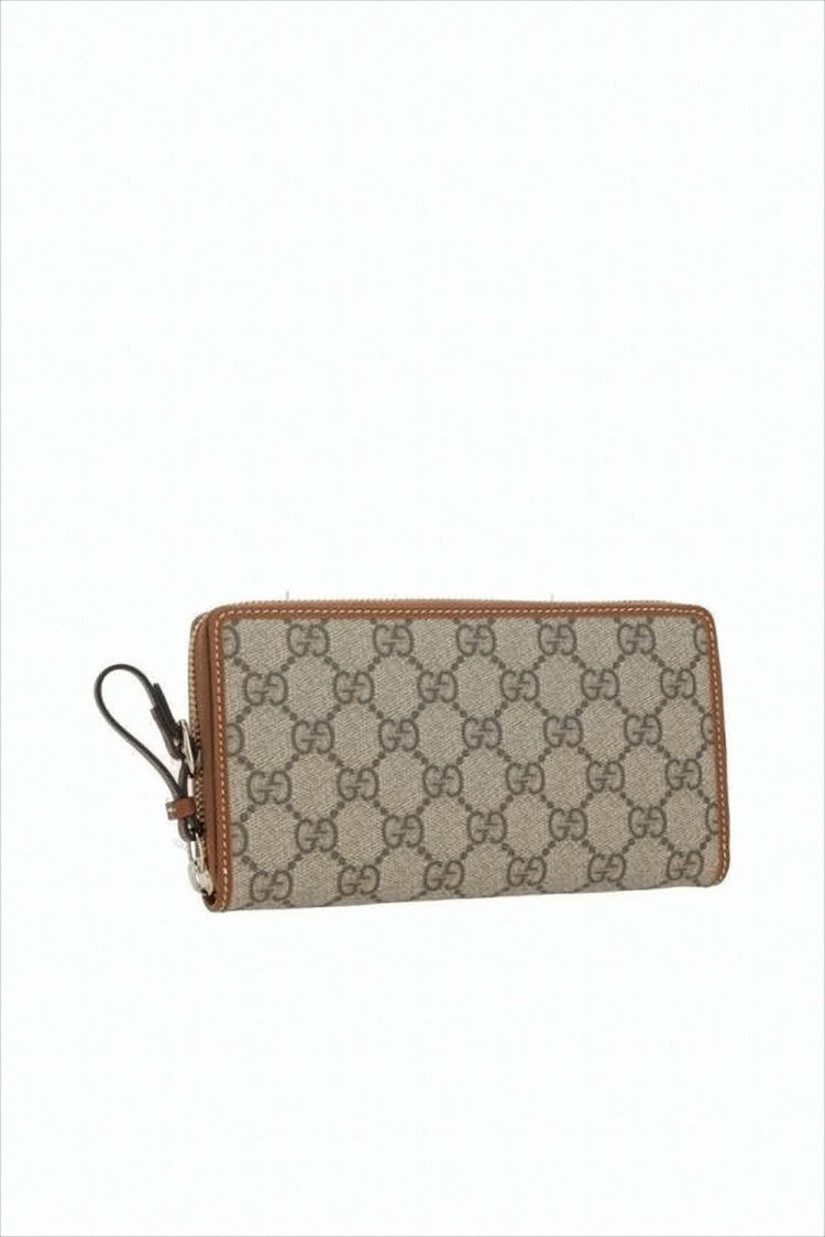 Gucci Interlocking Gg Pattern Canvas Zip-Around Wallet