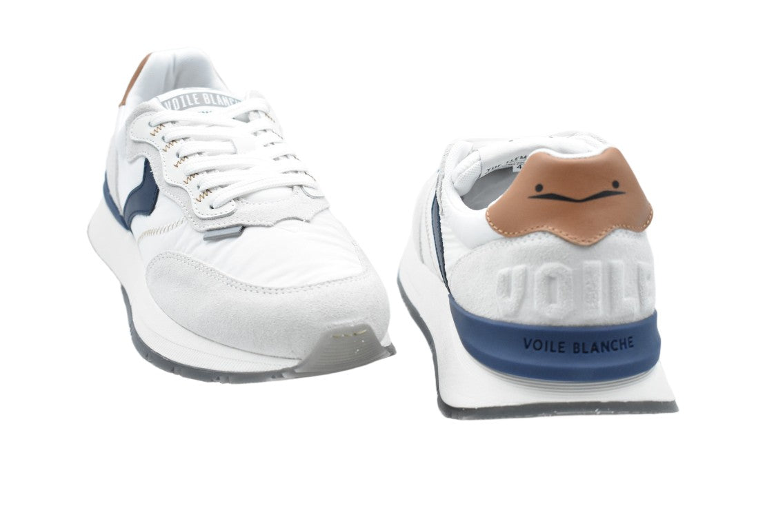 Voile Blanche White Navy Laced Casual Low Shoes
