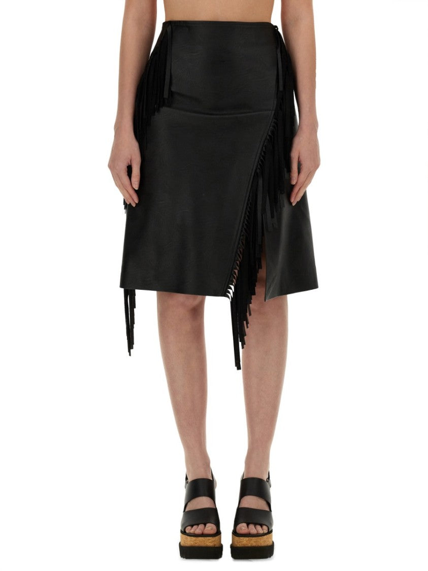 Stella Mccartney Black Fringed Skirt