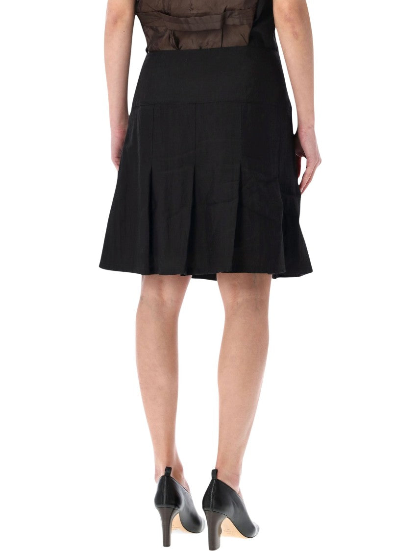 Our Legacy Girdle Mini Skirt With Wide Waistband And Pleated Design