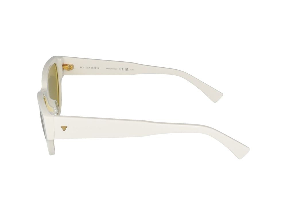 Bottega Veneta White Bold Acetate Frame Cat-Eye Sunglasses