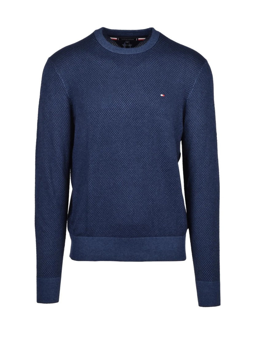 Tommy Hilfiger Crew Neck Sweater In Luxurious Cotton Cashmere Blend