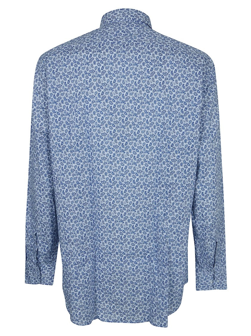 Etro Stretch Cotton Roma Shirt With All-Over Paisley Print