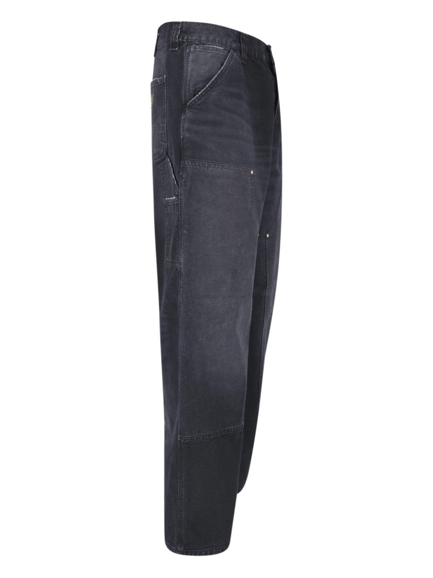 Carhartt Wip Black Og Double Knee Organic Cotton Denim Wide-Leg Pants