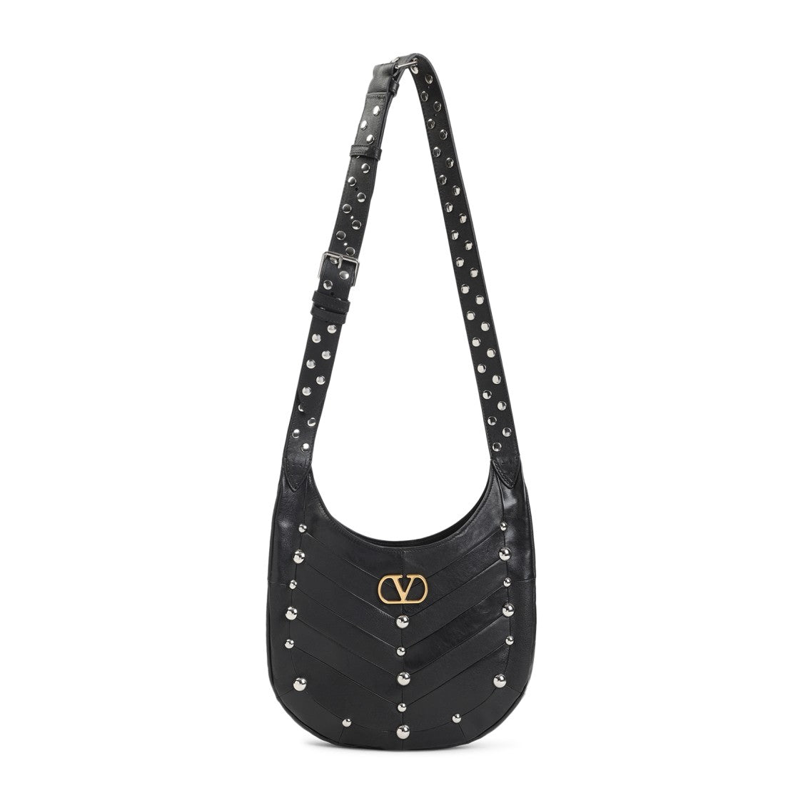 Valentino Garavani Chevron-Designed Shoulder Bag In Lambskin Leather
