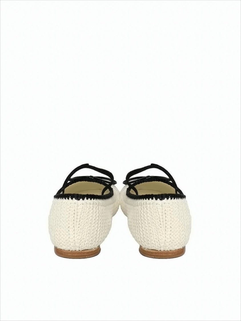 Miu Miu Textured Cotton Flat Shoes