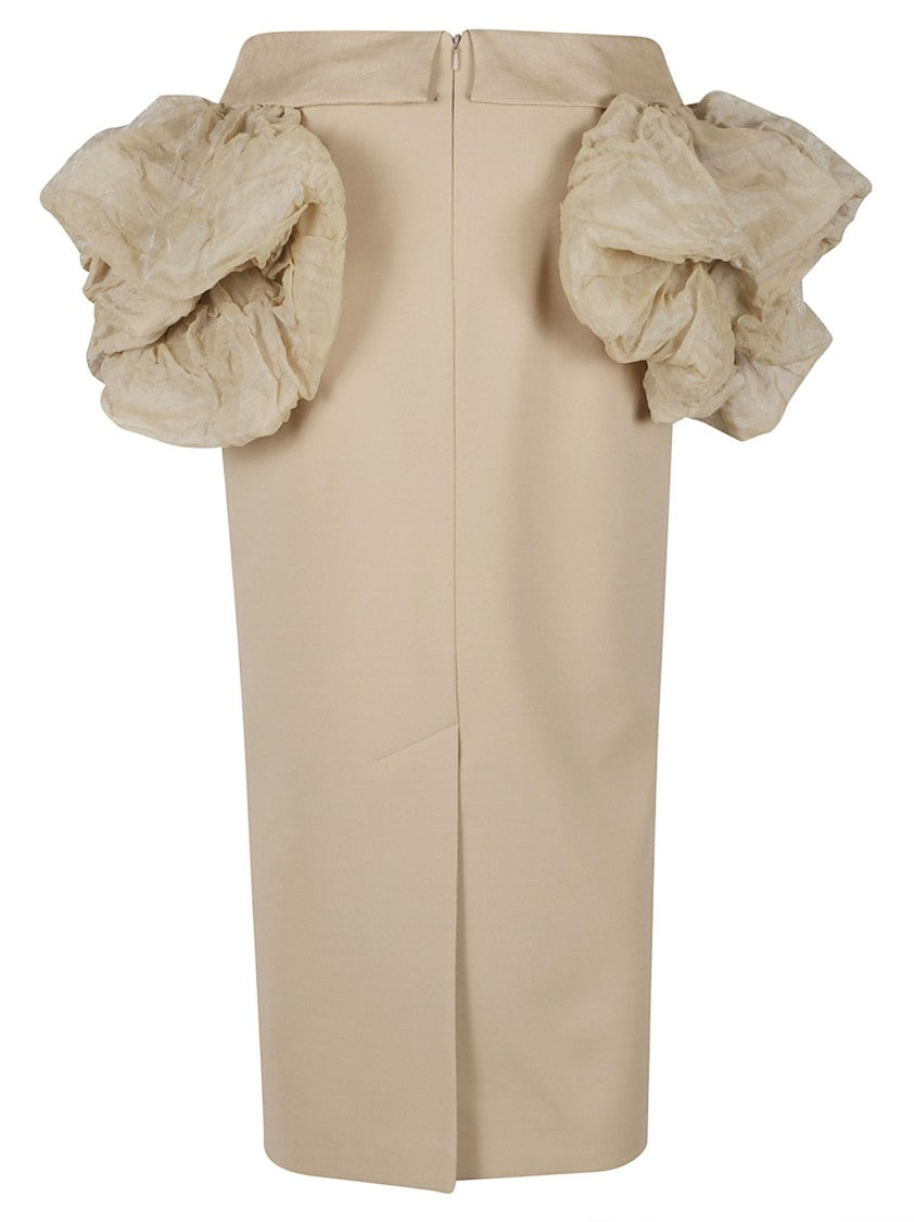 Max Mara Pencil Skirts With Voluminous Ruffled Sleeves