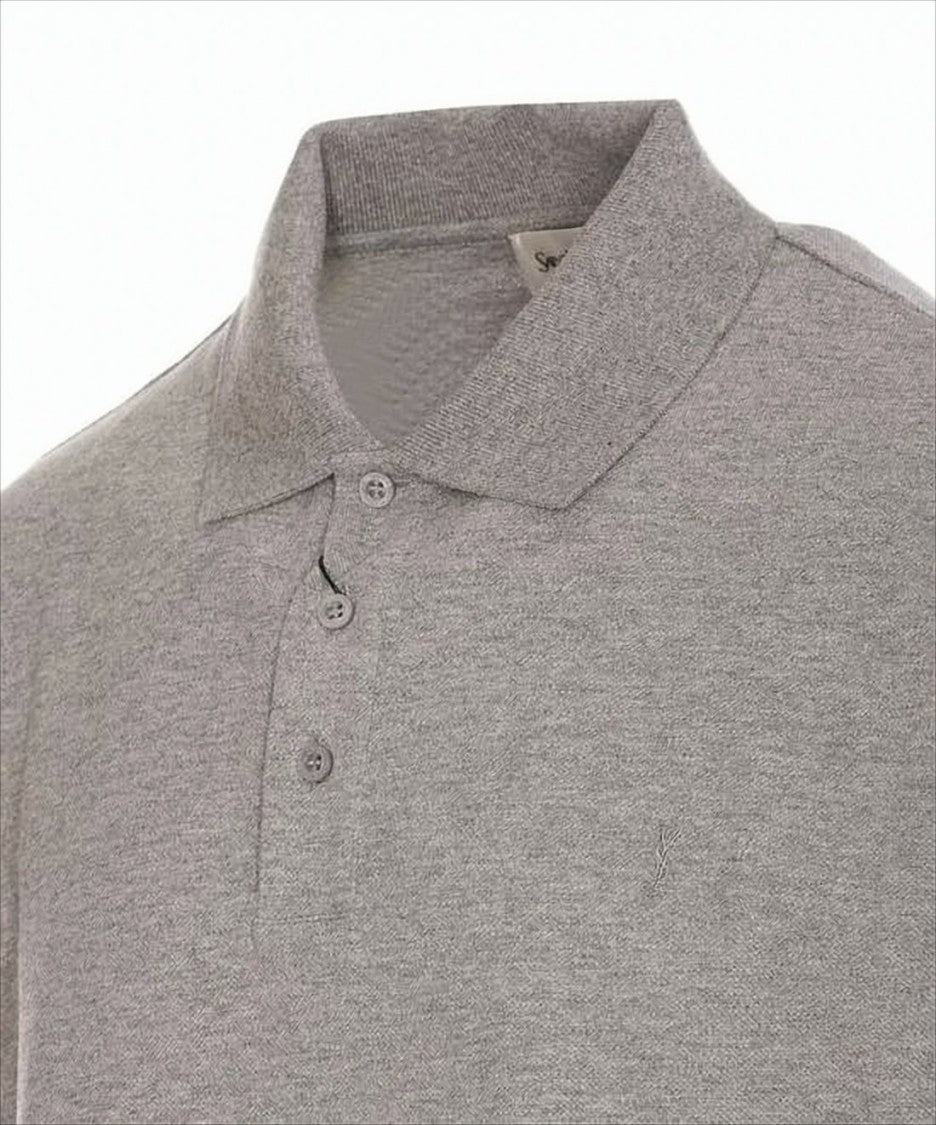 Saint Laurent Soft Knit Polo Shirt With Structured Collar