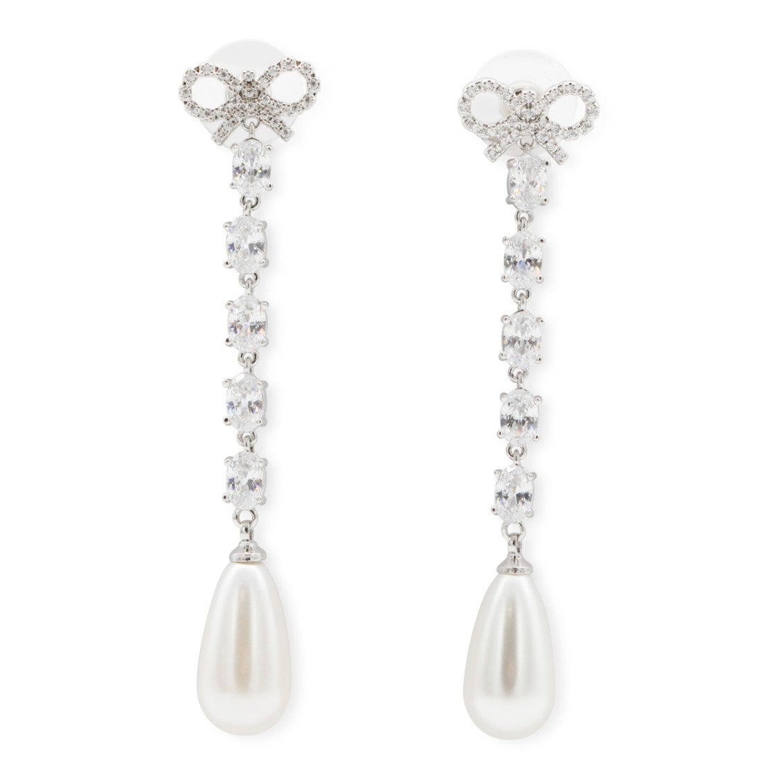 Self-Portrait Silver And Pearl Metal Earrings