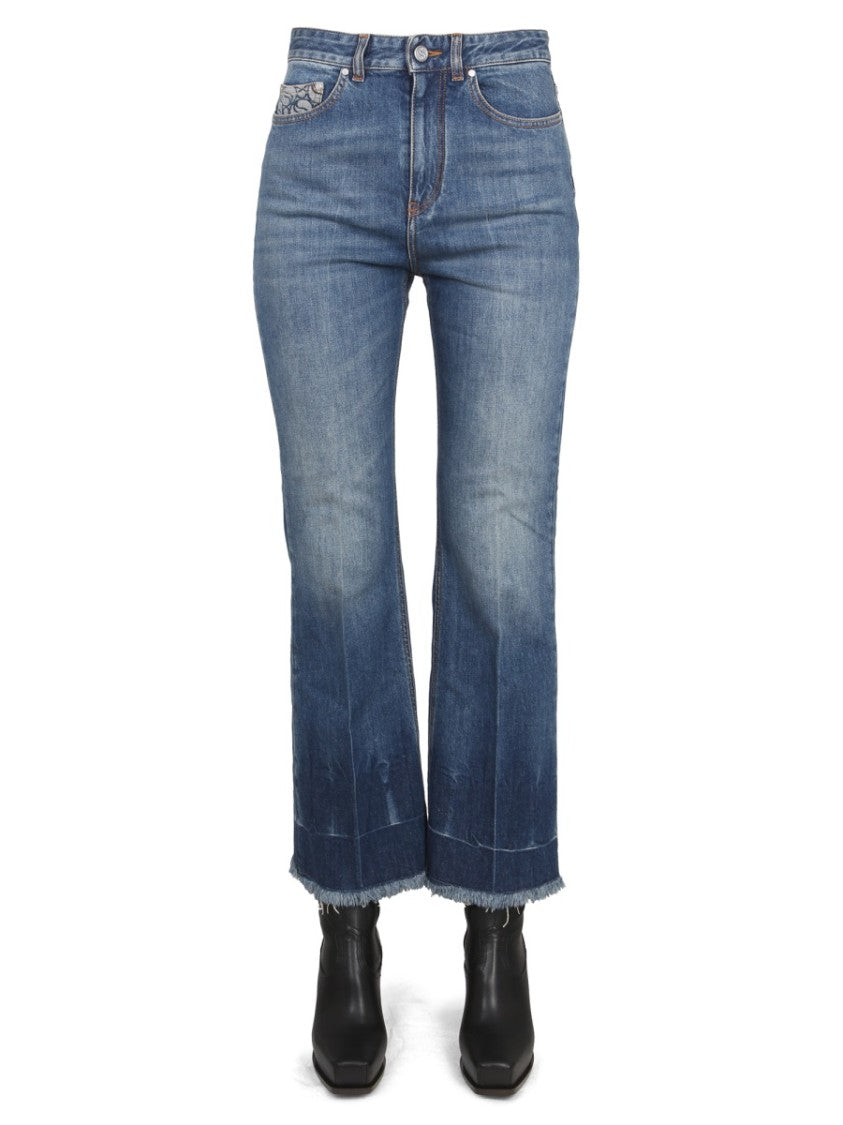 Stella Mccartney Cropped Flared Jeans In Denim