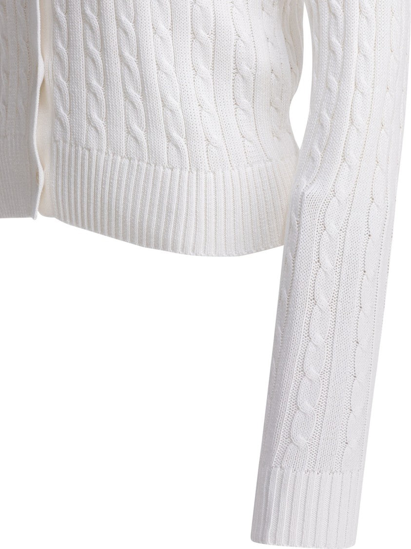 Polo Ralph Lauren Button-Down White Cable Knit Cardigan