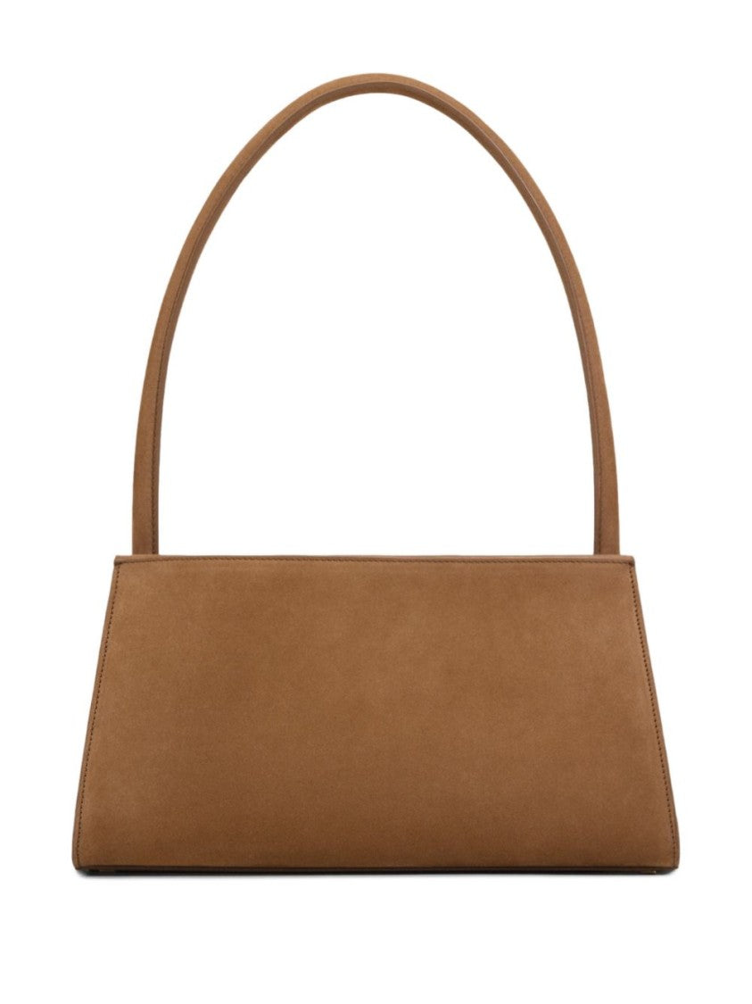 Ami Paris Brown Studs Suede Shoulder Bag