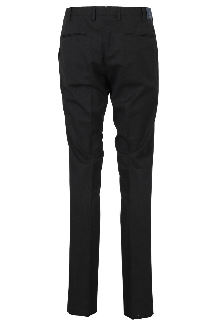 Santaniello Straight-Leg Anthracite Wool Trousers
