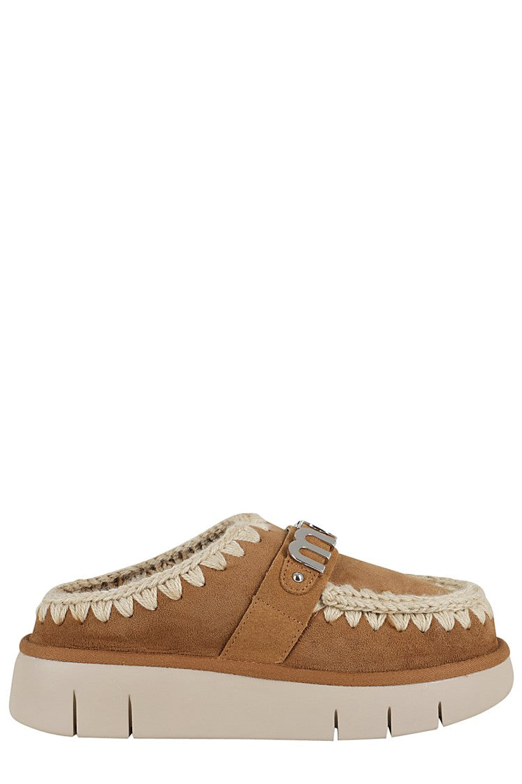 Mou Cognac Suede Leather Clogs