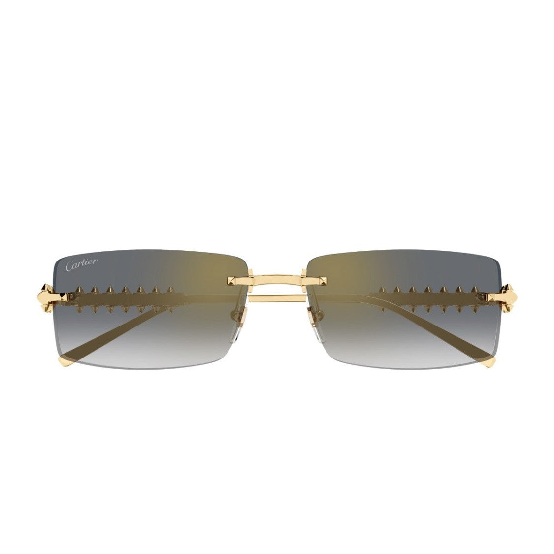 Cartier Gold Ct0604s Clash De Cartier Metal Rectangular Sunglasses
