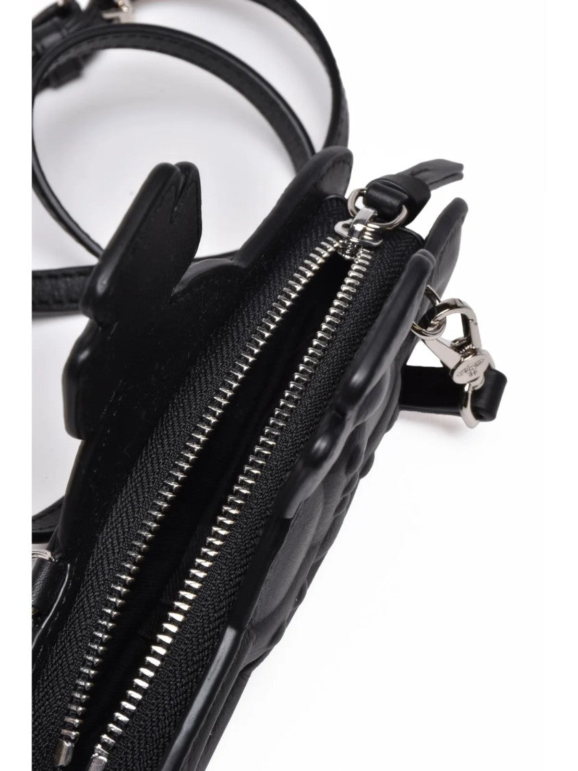Vivienne Westwood Black Leather Nano Orb Shoulder Bag